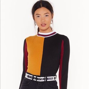 Let's Work Out Ribbed High Neck - Nasty gal